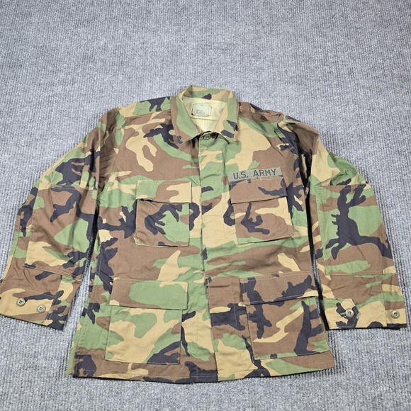 US Army Woodland Camo Jacket Mens Medium Short Combat BDU Coat Military - Picture 1 of 11